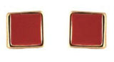 Simple Colored Square - Clip On Earrings